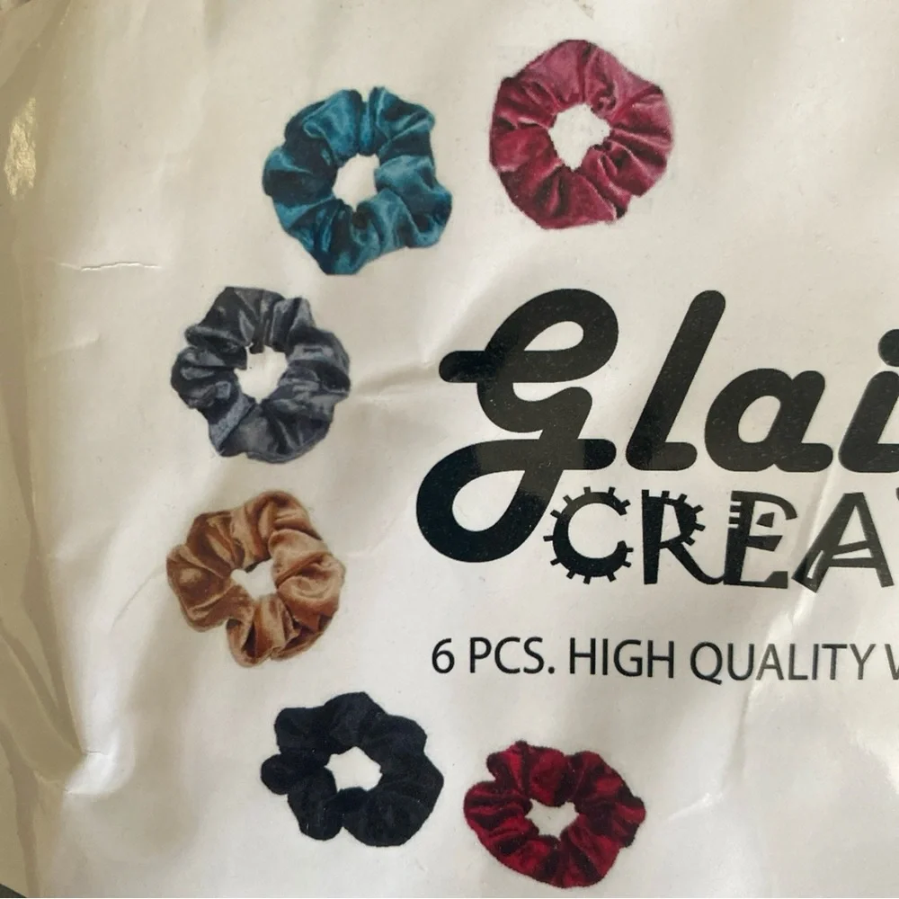 6 Piece High Quality Velvet Hair Scrunchies Multicolor